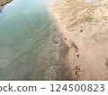 Beautiful contrast of the riverbank in winter 124500823