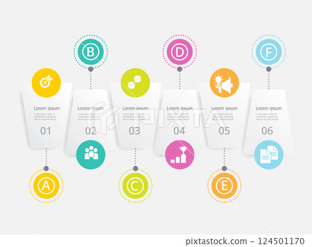 business steps timeline infographics element for background, presentation, report 124501170
