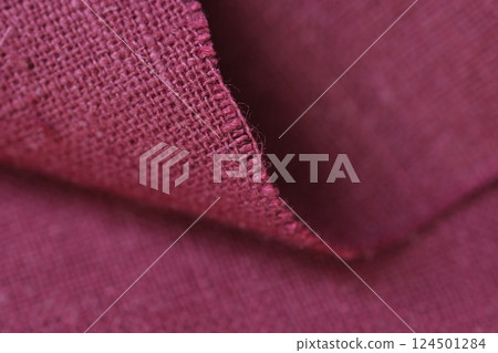 red hemp viscose natural fabric cloth color, sackcloth rough texture of textile fashion 124501284