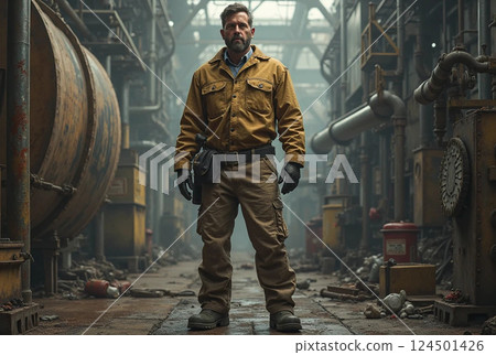 Men working at the factory 124501426
