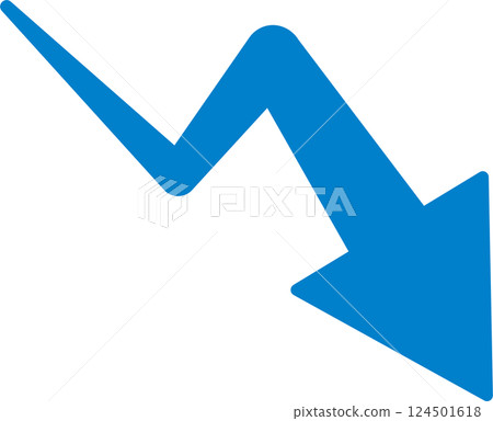 Arrow Downward Descent Downward Icon Decoration Pictogram Business Illustration Material 124501618