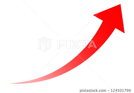 紅色向上右箭頭 124501799