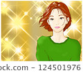 Smiling girl (sparkling background) 124501976