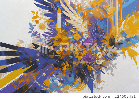 Abstract art of fluttering flowers and light Abstract art of fluttering flowers and light 124502451