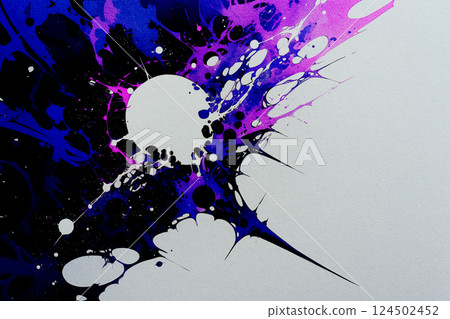 Fantastic ink art in purple, blue and black Fantastic ink art in purple, blue and black 124502452