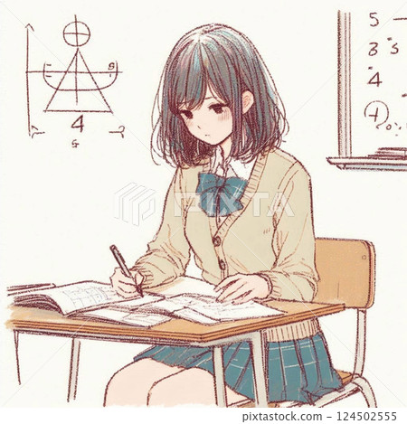 學校女生學習 學校女生學習 124502555