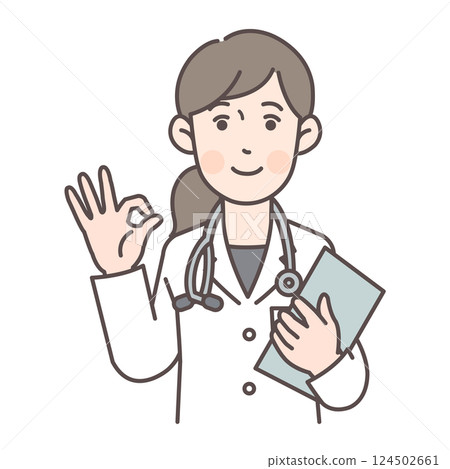 女醫師給予OK手勢_可提供病歷紀錄 124502661