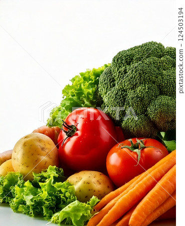 Brightly colored, colorful green and yellow vegetables 124503194