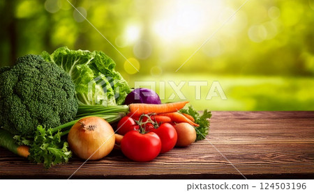 Brightly colored, colorful green and yellow vegetables Brightly colored, colorful green and yellow vegetables 124503196