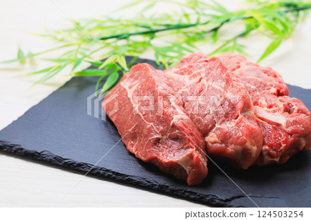 Thickly cut top sirloin steak meat Thickly cut top sirloin steak meat 124503254