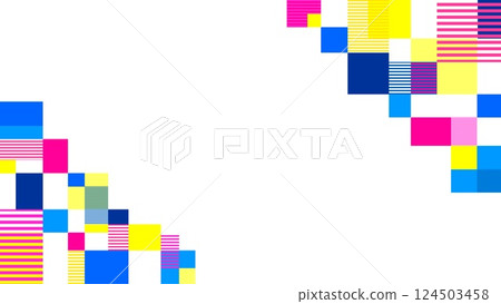 幾何圖案框架白色背景邊框矩形彩色 124503458