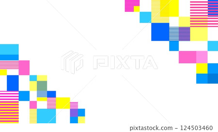 幾何圖案框架白色背景邊框矩形彩色 124503460