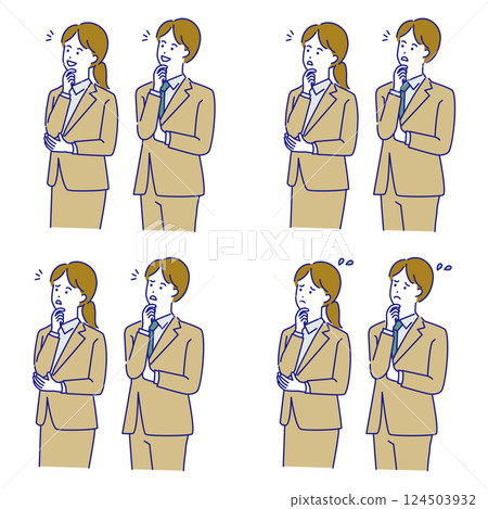 Set of thinking business people Set of thinking business people 124503932