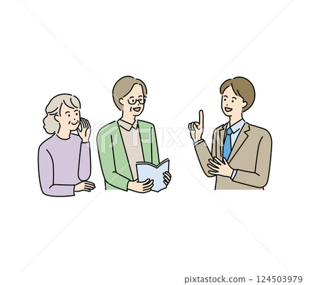 老年夫婦聽解釋 老年夫婦聽解釋 124503979