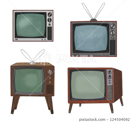 Retro TV illustration set 124504092