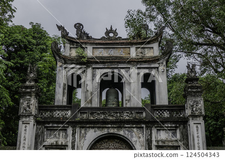 Vietnam, Hanoi, Entrance to the Temple of Literature of Hanoi, sanctuary of the Prince propagator of Letters 124504343