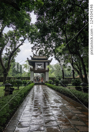 Vietnam, Hanoi, Entrance to the Temple of Literature of Hanoi, sanctuary of the Prince propagator of Letters 124504346