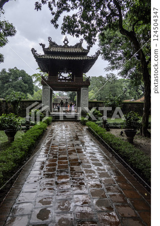 Vietnam, Hanoi, Entrance to the Temple of Literature of Hanoi, sanctuary of the Prince propagator of Letters 124504347
