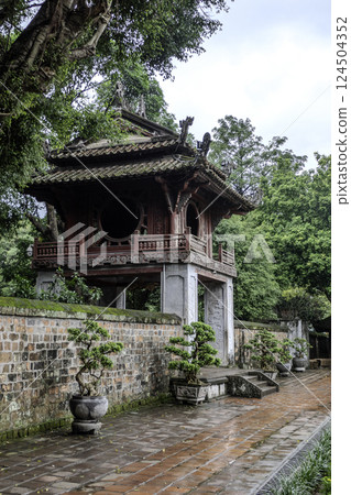 Vietnam, Hanoi, Passage to the Lake of Heavenly Clarity in the Third Courtyard of the Temple of Literature. 124504352
