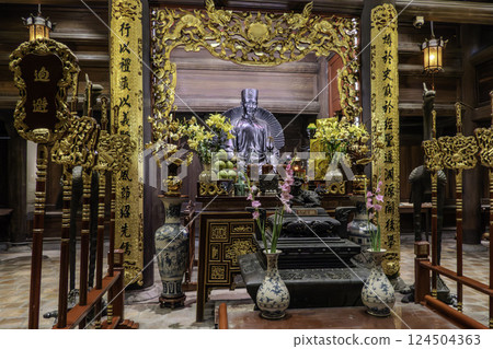 Vietnam, Hanoi, Statue of the Temple of Literature of Hanoi. Vietnam, Hanoi, Statue of the Temple of Literature of Hanoi. 124504363