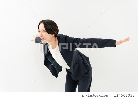 Woman business flying Woman business flying 124505033