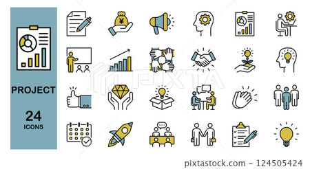 Icon set for projects, plans, businesses, etc. Color Icon set for projects, plans, businesses, etc. Color 124505424