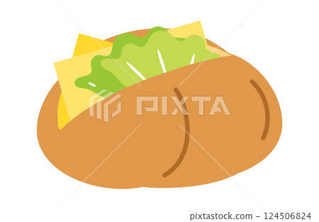 起司和生菜三明治麵包卷插圖 124506824