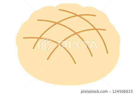 簡單的哈密瓜麵包插畫 124506833