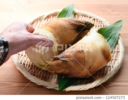 The bamboo shoots that my grandmother picked this morning The bamboo shoots that my grandmother picked this morning 124507273