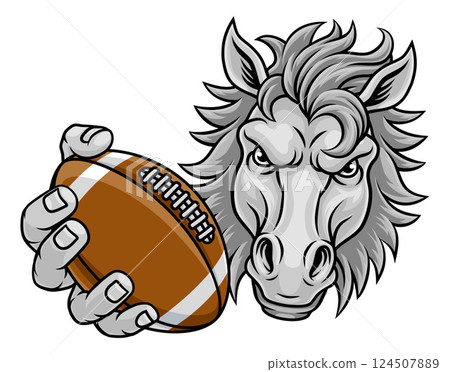 Horse Mustang Stallion Football Sports Team Mascot 124507889