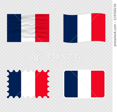 Saint Martin national flag in four different styles. 124508236