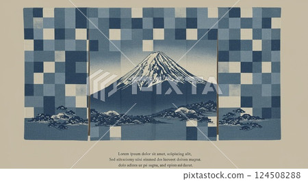 The traditional beauty of Mount Fuji in deep blue The traditional beauty of Mount Fuji in deep blue 124508288