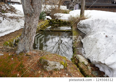 A stream with snow 124508312