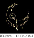 esoteric stylized magical decorated crescent moon 124508403