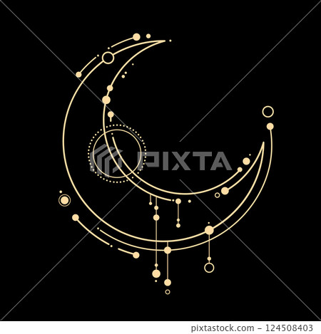 esoteric stylized magical decorated crescent moon esoteric stylized magical decorated crescent moon 124508403