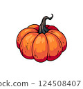 orange cartoon pumpkin isolated on white background 124508407
