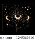 mystical esoteric gold composition of the shining sun 124508410