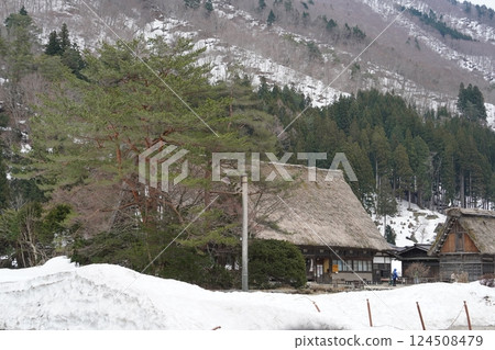 白川鄉下雪 124508479