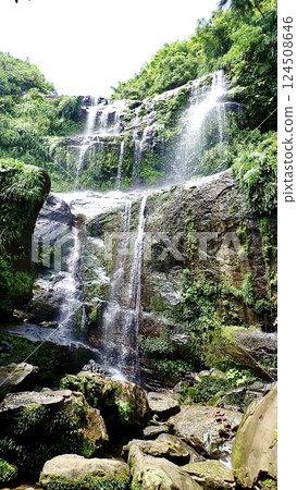 Yutsun Sandan Falls on Iriomote Island in the Yaeyama Islands, Okinawa Prefecture 124508646