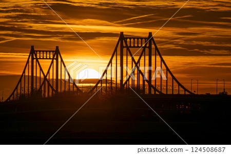 Krefeld Uerdingen Bridge, North Rhine Westphalia, Germany Krefeld Uerdingen Bridge, North Rhine Westphalia, Germany 124508687