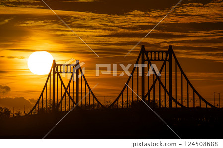 Krefeld Uerdingen Bridge, North Rhine Westphalia, Germany 124508688