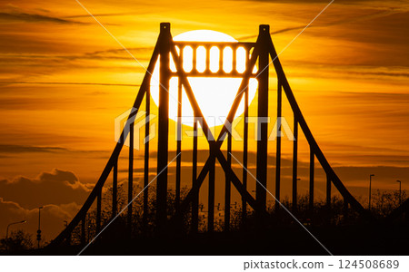 Krefeld Uerdingen Bridge, North Rhine Westphalia, Germany Krefeld Uerdingen Bridge, North Rhine Westphalia, Germany 124508689