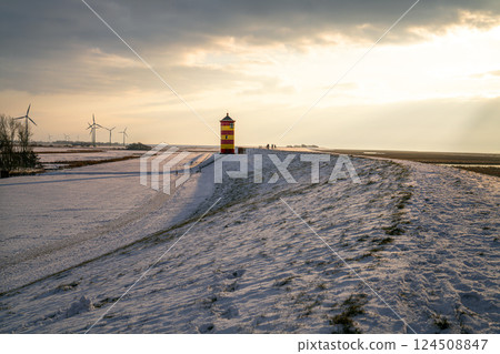 Pilsum lighthouse, East Frisia, Germany 124508847