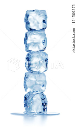 Ice cubes on white 124509273