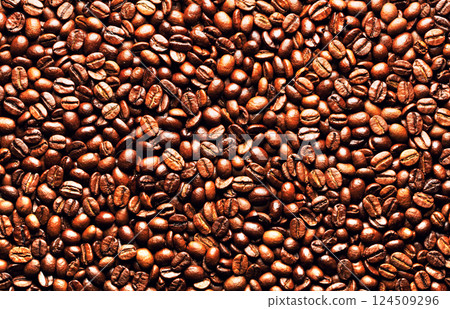background of aromatic brown coffee beans background of aromatic brown coffee beans 124509296