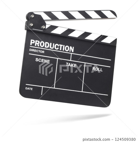 Clapper board on white background 124509380