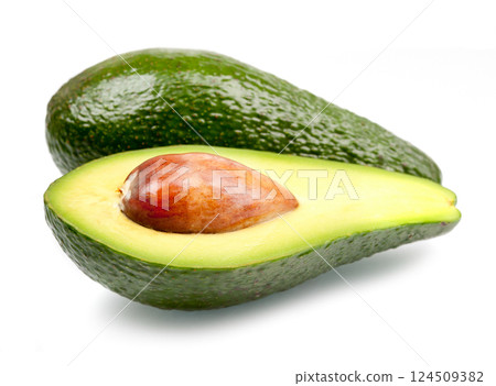 Avocado on white background 124509382
