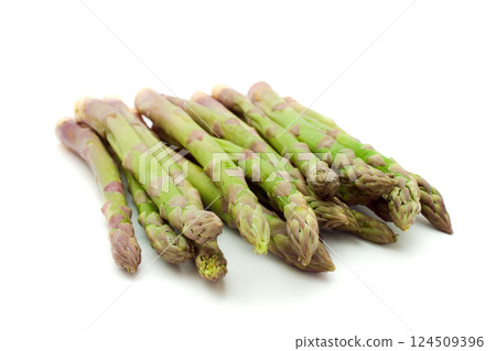 green asparagus on white green asparagus on white 124509396