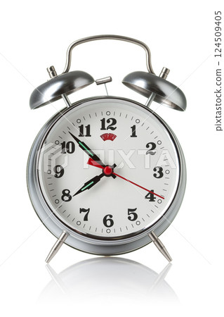 Alarm clock on white background Alarm clock on white background 124509405