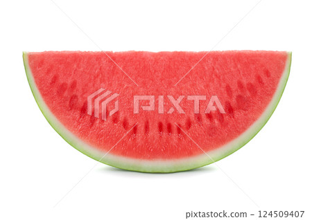 Slice of watermelon on white background 124509407